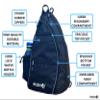 McEtt Pickleball Sling Bag & Mesh Ball Bag  Adjustable Crossbody Backpack for Women Men  Holds Pickleballs, Paddles, Water Bottle, Gear view 2