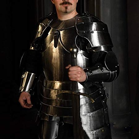 ARTIZANSTORE Larp Fantasy Elven Kinght Medieval Costume Steel Armor: Cuirass (front and back) Milan