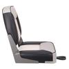 XGEAR Deluxe Low Back Boat Seat, Fold-Down Fishing Boat Seat (2 Seats) (C-White/Charcoal) view 4