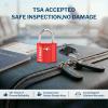 Forge 1''x1'' TSA Approved Luggage Locks: Ultra Secure dimple Key Travel Locks with zinc Alloy Body, for Luggage, Travel Cases, Backpacks, Red 2PK. view 2
