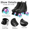 XUDREZ Roller Skates Adjustable Soft Leather High-top Roller Skates Four-Wheel Roller Skates Fun Shiny Roller Skates for Adult, Boys, Girls view 2