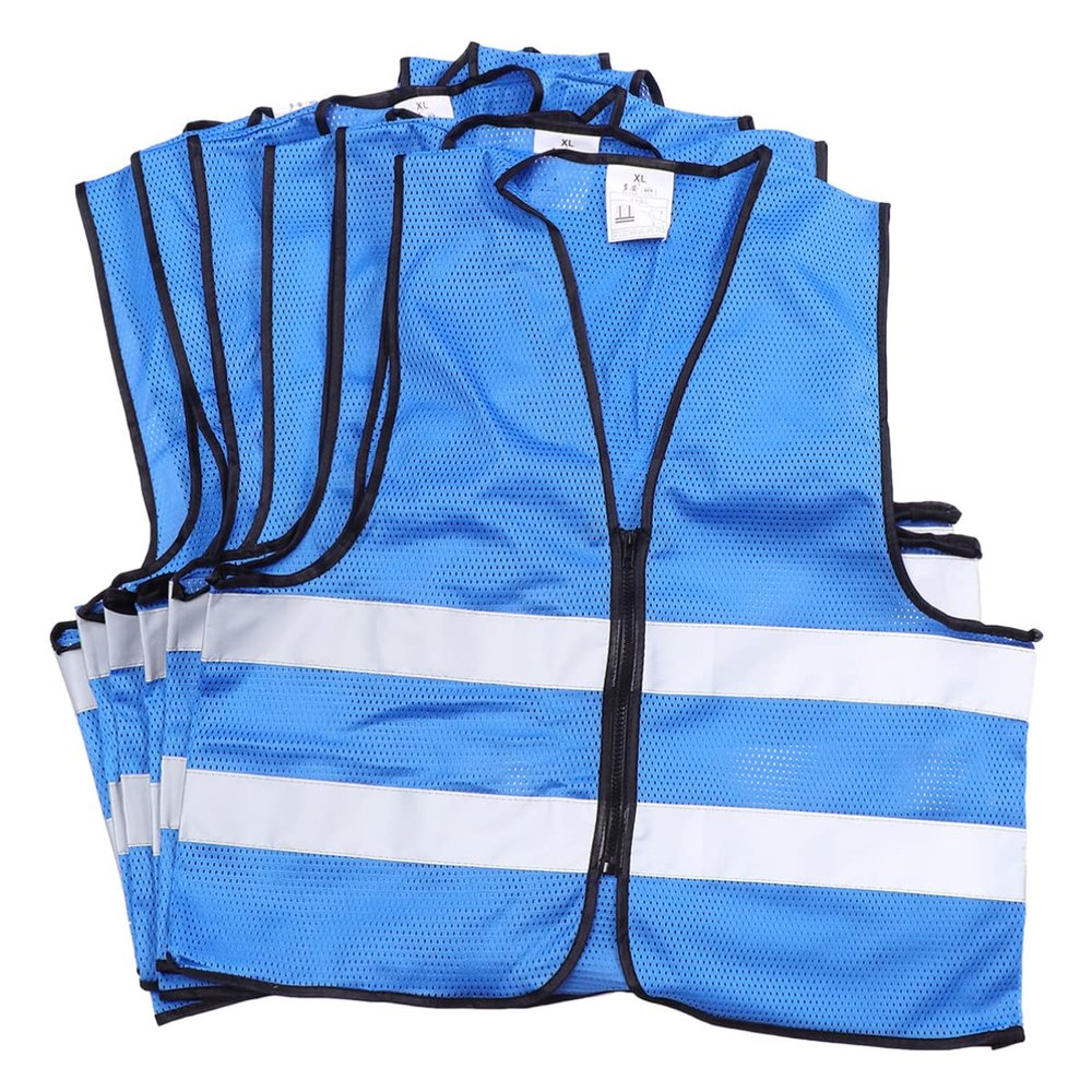 Wakauto 6pcs Reflective Running Vest for Jogging Biking Walking Breathable Waistcoat High Visibility Design for Safety at Night