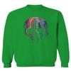 0292. Cool Graphic Skull Melting Streetwear Hip hop Society Men's Crewneck Sweatshirt (Irish Green Small) view 1