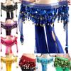 WEKIOOBON Belly Dance Hip Scarf, Sweet Belly Dance Skirt Wrap Performance Bling Sequins Coins, Belly Dancer Costumes for Women (Dark Blue) view 3