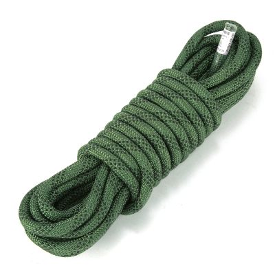 Static Climbing Rope 10M(32ft) 20M(65ft), 10mm Outdoor Rock Climbing Safety Rope Arborist Tree Climbing Rope, Escape Rappelling Tree Pulling Swing Sailing Fire Rescue Parachute Rope, Army Green