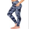 ALWAYS Women's Tie Dye Yoga Pants with Pockets - High Waist Premium Soft Tummy Control Workout Stretch Leggings 1911 Navy L view 1