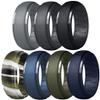Dookeh Breathable Mens Silicone Wedding Rings, Rubber Ring Bands For Men, Black Blue Camo Engagement Band, Best for Workout, 1-4-7 Pack (Y-Gray,Dgray,Black,Forest Camo,Blue,Green,Navy Blue, 12) view 1