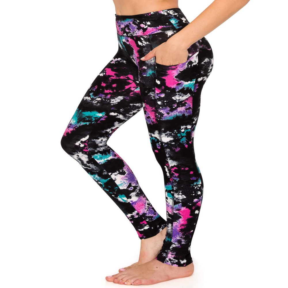 ALWAYS Women's Tie Dye Yoga Pants with Pockets - High Waist Premium Soft Tummy Control Workout Stretch Leggings 4238 2XL