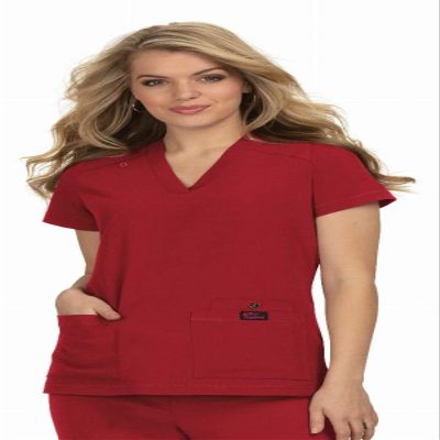 KOI Betsey Johnson Freesia Women's 3-Pocket Scrub Top Ruby X-Small