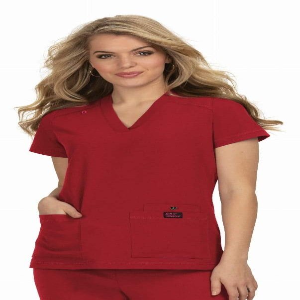 KOI Betsey Johnson Freesia Women's 3-Pocket Scrub Top Ruby X-Small