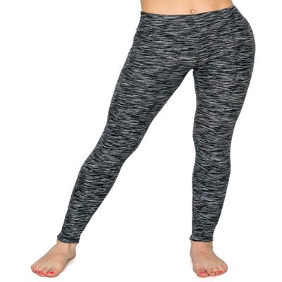 ALWAYS Women's High Waist Yoga Leggings - Premium Soft Stretch Workout Pants Space Dye Black One Size