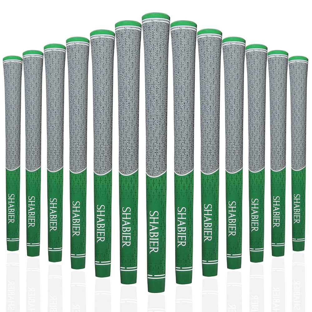 SHABIER Multi Compound Golf Grips,Golf Grips Set of Golf Grips 13 Pack | High Traction and Feedback Rubber Golf Club Grips 13 Grips (13pcs Green)