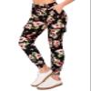 ALWAYS Cargo Jogger Pants for Women, High Waisted Sweatpants with Pockets, Buttery Soft Lounge Pants for Athletic Yoga, Gym & Performance Wear, Floral 1882 Black 2XL