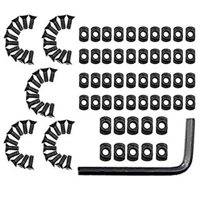 Gotical Replacement Screws Rail T Nut Replacement 50 Screws Set of Screws with Wrench