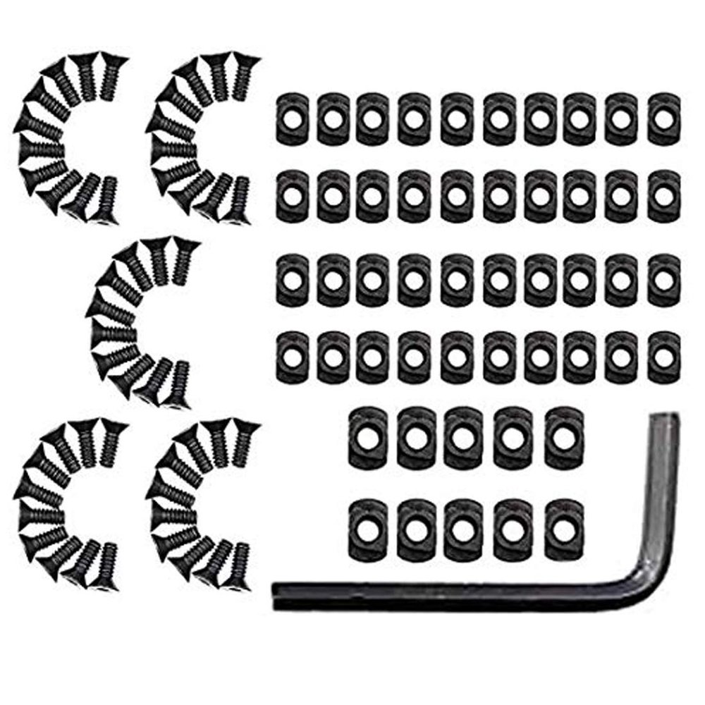 Gotical Replacement Screws Rail T Nut Replacement 50 Screws Set of Screws with Wrench