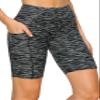 ALWAYS Women's Yoga Shorts with Pockets - High Waist Premium Soft Workout Stretch Compression Bike Pants Space Dye Black One Size view 1