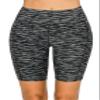 ALWAYS Women's Yoga Shorts with Pockets - High Waist Premium Soft Workout Stretch Compression Bike Pants Space Dye Black One Size view 2
