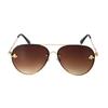 Blue Island Fashion Culture Women's Buzzed Bee Charm 60mm Aviator Sunglasses (Brown Ombre)