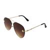 Blue Island Fashion Culture Women's Buzzed Bee Charm 60mm Aviator Sunglasses (Brown Ombre) view 2
