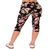 ALWAYS Womens Cargo Capri Jogger Sweatpants with Pockets  Super Soft Stretch Lounge Pants, Casual Joggers for Women, Daily Wear & Travel, Floral 1882BK L view 4