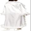 Forum Novelties Women's Vintage Hollywood Costume Marabou Trimmed Satin Robe, White, Small view 2