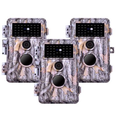 Folgtek 3-Pack Trail Cameras Game Cam 32MP Image 1296P Video with Invisible Infrared Night Vision IP66 Waterproof & Fast Trigger Time, Wide Angle Deer Cameras for Wildlife, Time Lapse Observation