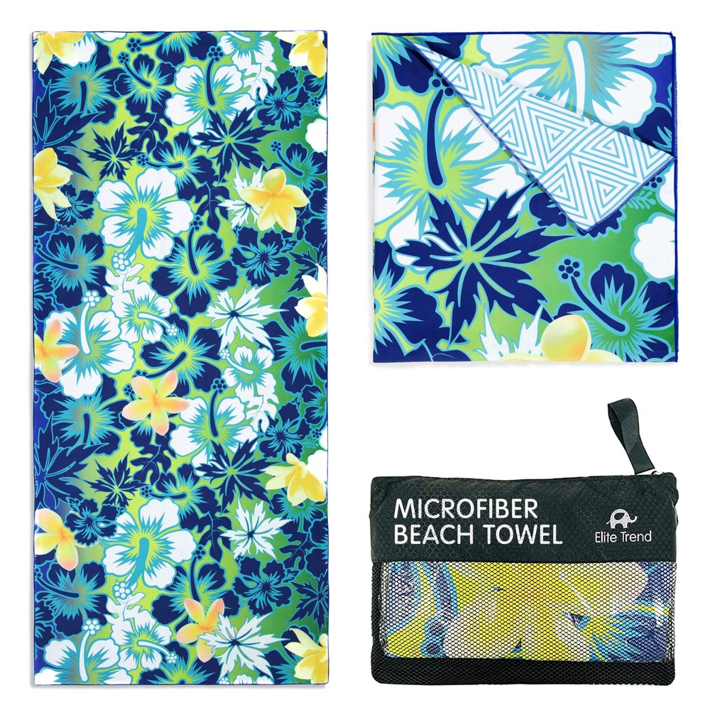 Elite Trend Microfiber Beach Towel for Adults with Bag - Extra Large 78x35 inch Lightweight Sand Free Quick Dry Towel for Travel, Swimming, Yoga, Camping