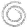 HH BLING EMPIRE Iced Out Chains for Men Silver and Gold Diamond Tennis Necklaces-Mens Hip Hop Baguette Tennis Chains (2 Row-Silver-16) view 1