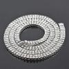 HH BLING EMPIRE Iced Out Chains for Men Silver and Gold Diamond Tennis Necklaces-Mens Hip Hop Baguette Tennis Chains (2 Row-Silver-16) view 3