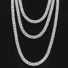 HH BLING EMPIRE Iced Out Chains for Men Silver and Gold Diamond Tennis Necklaces-Mens Hip Hop Baguette Tennis Chains (2 Row-Silver-16) view 4