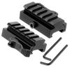 FAZee Picatinny Riser Mount, 2 Pack 5 Slots Low Profile Rail Adaptor with QD Lever Quick Release Adapter for 20mm Scope Sights - Size 1/2" H x 2.5'' L view 1