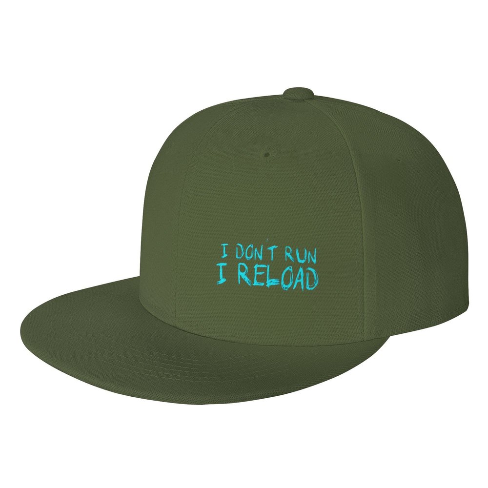 I Don't Run I Reload Fashionbaseball Cap Trend Hip Hop Flat Brim Sun Hat Trucker Hat Dad Hat Unisex Adjustable Moss Green