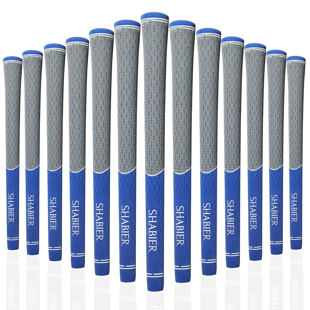SHABIER Multi Compound Golf Grips,Golf Grips Set of Golf Grips 13 Pack | High Traction and Feedback Rubber Golf Club Grips 13 Grips (13pcs Blue)