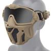 Airsoft Mask and Anti Fog Goggles Kit, Half Lower Steel Mesh Mask and Removable Goggles Fan with Exchangel Clear and Tinted Lens (Tan) view 1