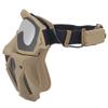 Airsoft Mask and Anti Fog Goggles Kit, Half Lower Steel Mesh Mask and Removable Goggles Fan with Exchangel Clear and Tinted Lens (Tan) view 2