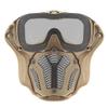 Airsoft Mask and Anti Fog Goggles Kit, Half Lower Steel Mesh Mask and Removable Goggles Fan with Exchangel Clear and Tinted Lens (Tan) view 3
