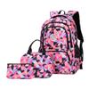 JiaYou Girl Geometric Printed Primary Junior High University School Bag Bookbag 3pcs Backpack Sets(2# Black-3pcs,19 L) view 1
