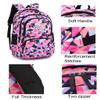 JiaYou Girl Geometric Printed Primary Junior High University School Bag Bookbag 3pcs Backpack Sets(2# Black-3pcs,19 L) view 4