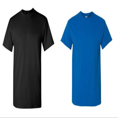 Gildan Men's G2000 Ultra Cotton Adult T-Shirt, 2-Pack (Large, Black/Sapphire)