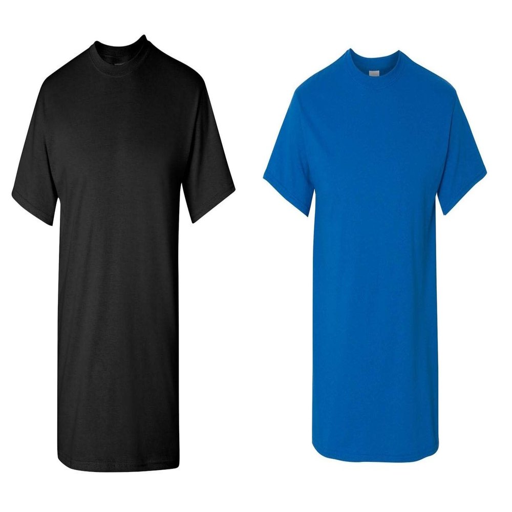 Gildan Men's G2000 Ultra Cotton Adult T-Shirt, 2-Pack (Large, Black/Sapphire)