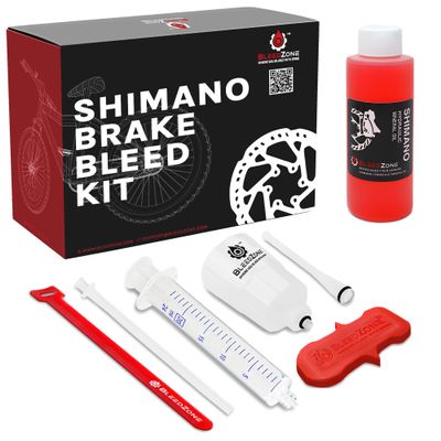 BleedZone Shimano Brake Bleed Kit with 120ml Mineral Oil - Hydraulic Brake Bleed Kit for Shimano Disc Brakes, Bike Brake, MTB Brake, and Mineral Oil Brake Maintenance