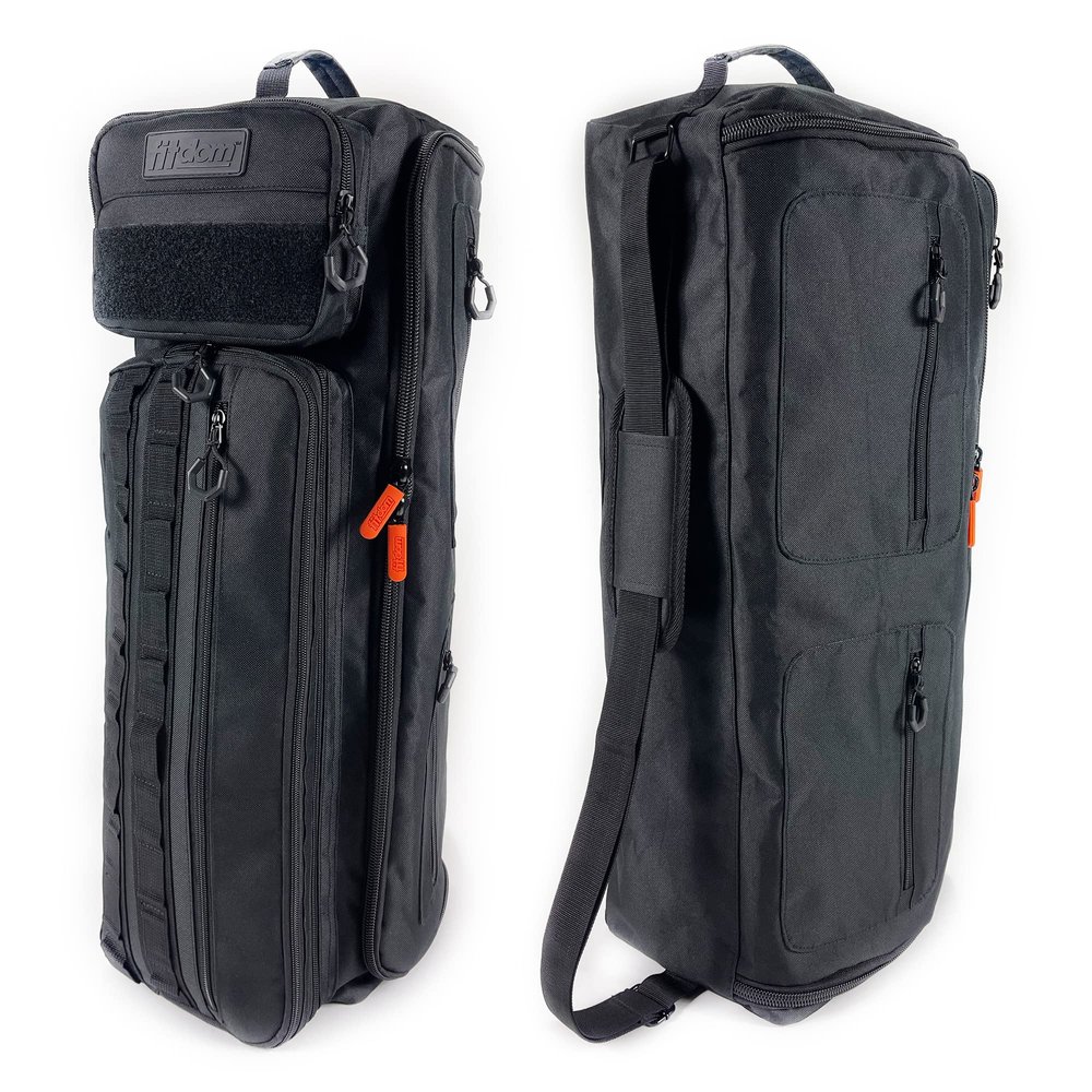 Fitdom Tactical Inspired Yoga Bag for Adult Men. Heavy Duty Yoga Bags and Carriers Fits All Your Stuff. Yoga Mat Bag with Expandable Compartment for 2 Yoga Blocks & Multiple Pockets - Yoga Mat Carrier