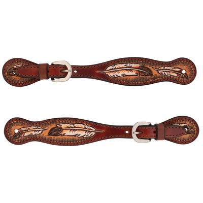 Weaver Leather Turquoise Cross Coco Feather Ladies' Spur Straps