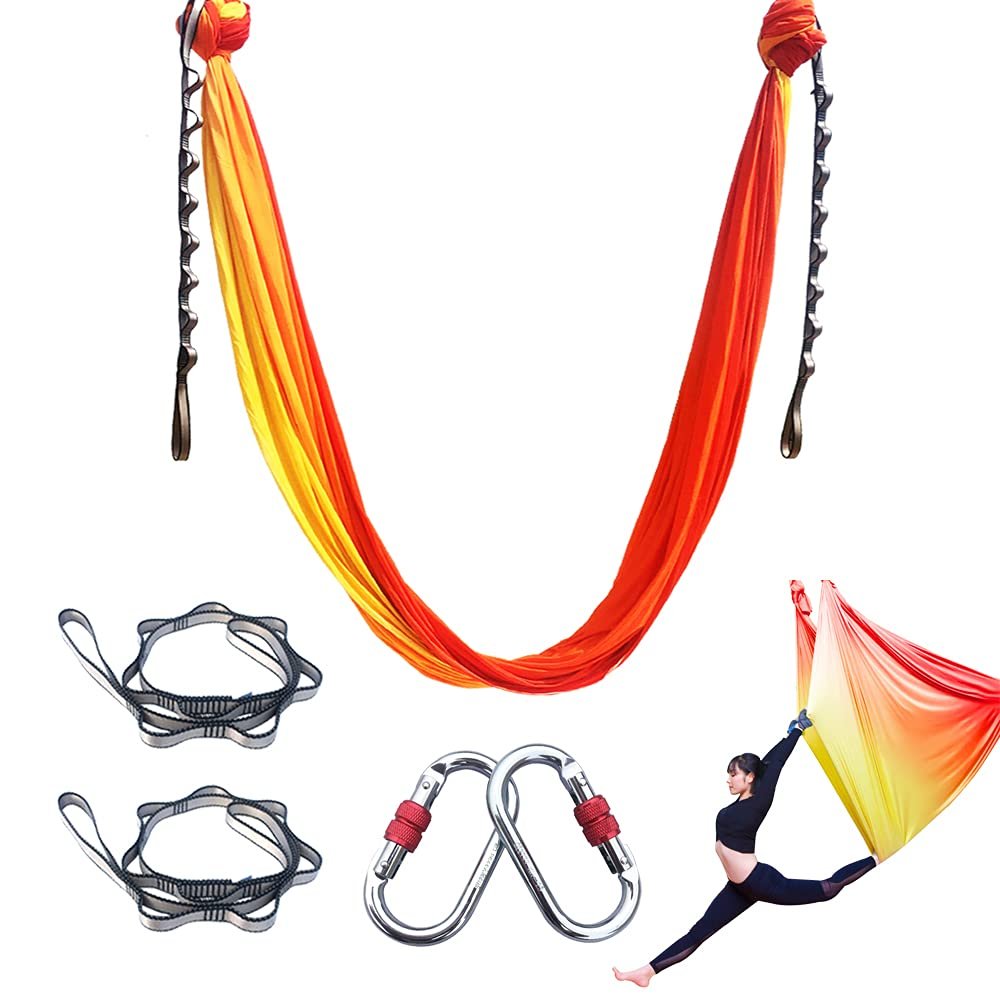 Aerial Silks, 5M2.8M Yoga Swing Aerial Yoga Hammock with Daisy Chains