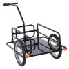 Black Folding Cargo Trailer with Seat Post Hitch for Quick Easy Attachment to Bicycle Can Fit Most Bicycles Quick Release Wheel Storage Cart for Transportation of Luggage Tools Groceries Space Saving view 1