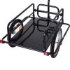 Black Folding Cargo Trailer with Seat Post Hitch for Quick Easy Attachment to Bicycle Can Fit Most Bicycles Quick Release Wheel Storage Cart for Transportation of Luggage Tools Groceries Space Saving view 4