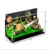 Better Display Cases Versatile Clear Acrylic Trucks, Trains and Rockets Display Case - Large Rectangle Box with Mirror Case, Green Risers, Turf Base and Wall Mount 17" x 6" x 7" (A019/V46) view 2
