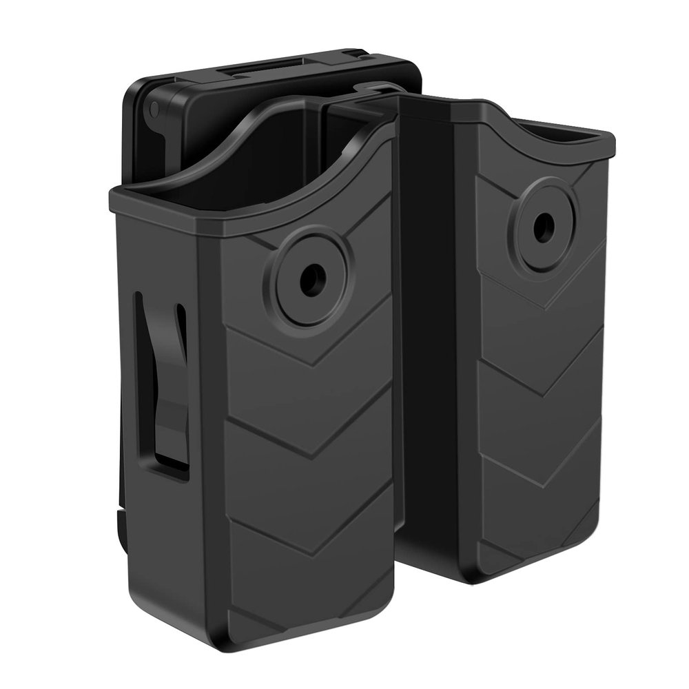 Mag Pouch, Glock 19 22 17 43 45 (Gen1-5) Magazine Holder 9mm .40 Double Stack Mag, Holder Dual Stack Mag Holster with 1.5''-2'' Belt Clip