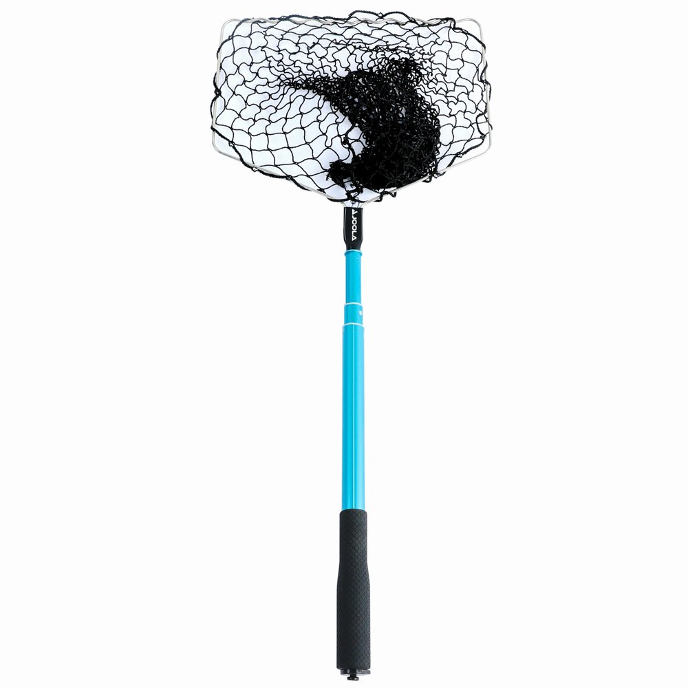 JOOLA Telescoping Table Tennis Ball Pickup Net - Holds 100 Ping Pong Balls - Ping Pong Practice Net Accessory for Table Tennis Robots, Serve or Multi-Ball Training, Black