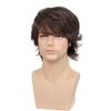Wiwige Short Brown Wig for Mens Layered Natural Fluffy Synthetic Hair Wig Heat Resistant Halloween Cosplay with Wig Cap view 3
